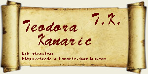 Teodora Kanarić vizit kartica